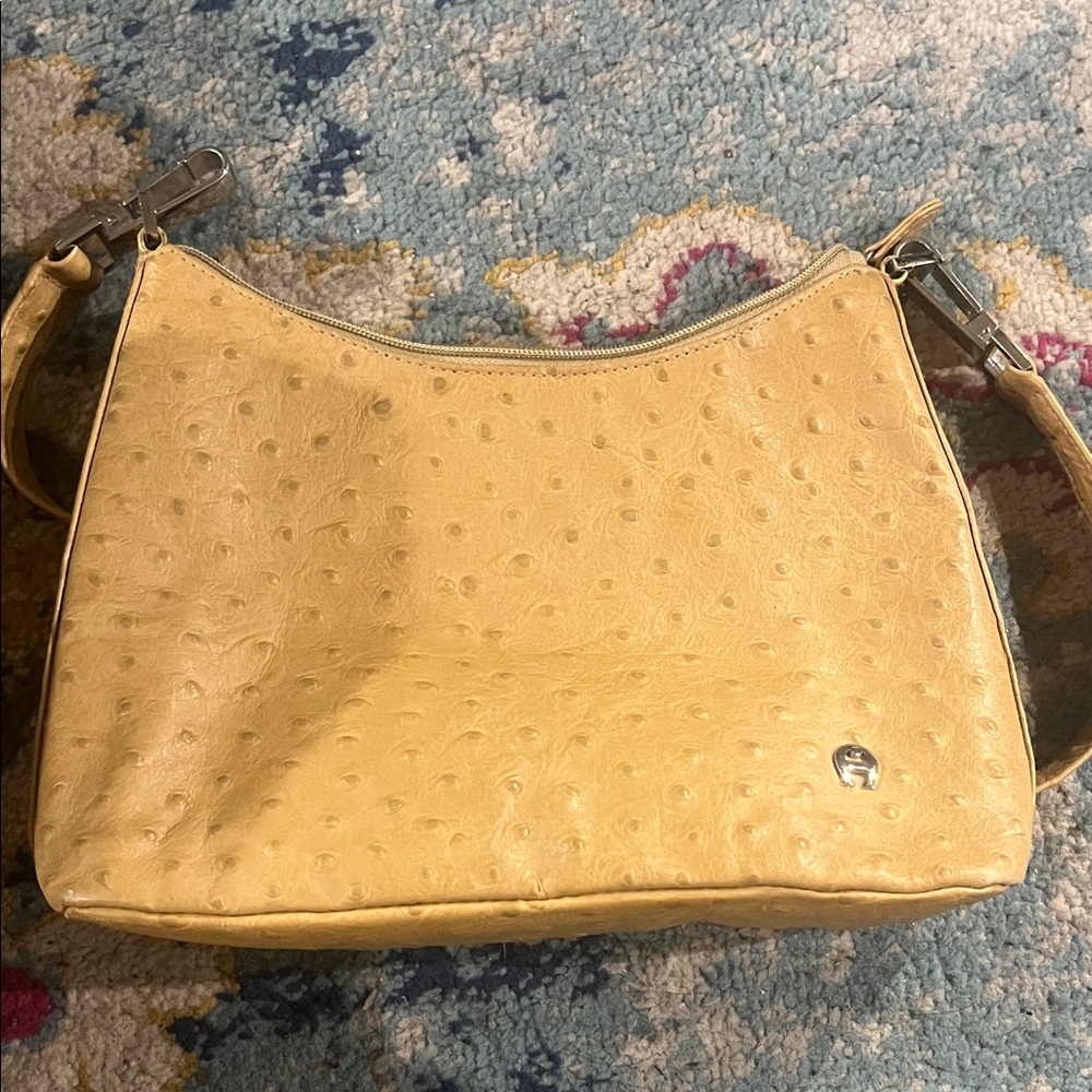 Etienne Aigner Yellow Textured Shoulder Bag